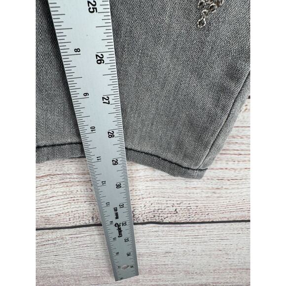 Sundance Sequined Tapered Leg Stretch Jeans Womens Size 32 Gray Light Wash Denim - Picture 13 of 13